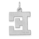 Large Sterling Silver Rhodium-plated Block Letter E Initial Charm - Image 3