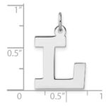 Large Sterling Silver Rhodium-plated Block Letter L Initial Charm - Image 4