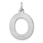 Large Sterling Silver Rhodium-plated Block Letter O Initial Charm - Image 3