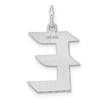 Small Sterling Silver Rhodium-plated Artisan Block Letter E Initial Charm - Image 3