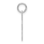 Small Sterling Silver Rhodium-plated Artisan Block Letter F Initial Charm - Image 2