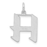Small Sterling Silver Rhodium-plated Artisan Block Letter H Initial Charm - Image 3