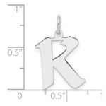 Small Sterling Silver Rhodium-plated Artisan Block Letter K Initial Charm - Image 4