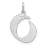 Small Sterling Silver Rhodium-plated Artisan Block Letter O Initial Charm - Image 3