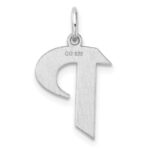 Small Sterling Silver Rhodium-plated Artisan Block Letter P Initial Charm - Image 3