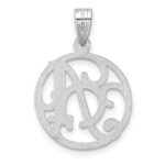 Small Sterling Silver Rhodium-plated Fancy Script Letter A Initial Pendant - Image 3