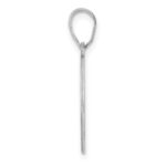 Small Sterling Silver Rhodium-plated Fancy Script Letter P Initial Pendant - Image 2