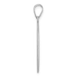 Large Sterling Silver Rhodium-plated Fancy Script Letter J Initial Pendant - Image 2