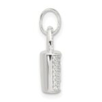 Sterling Silver E-coated CZ Lock Pendant - Image 2