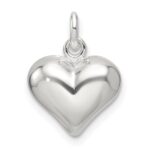 Sterling Silver Polished Puffed Heart Pendant