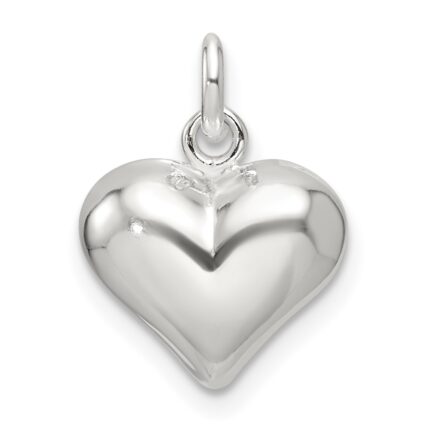 Sterling Silver Polished Puffed Heart Pendant