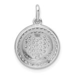 Sterling Silver Gold-plated CZ Heart Circle Pendant - Image 3