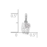 Sterling Silver Rhodium-plated CZ LOVE Pendant - Image 4