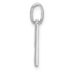 Sterling Silver Rhodium-plated Rectangle Cutout Heart Pendant - Image 2