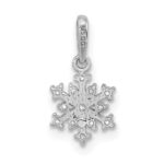Sterling Silver Rhodium-plated Polished CZ Snowflake Pendant - Image 3