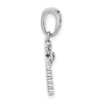 Sterling Silver Rhodium-plated Oxidized Dragonfly Pendant - Image 2