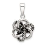 Sterling Silver Antiqued and Polished Love Knot Pendant