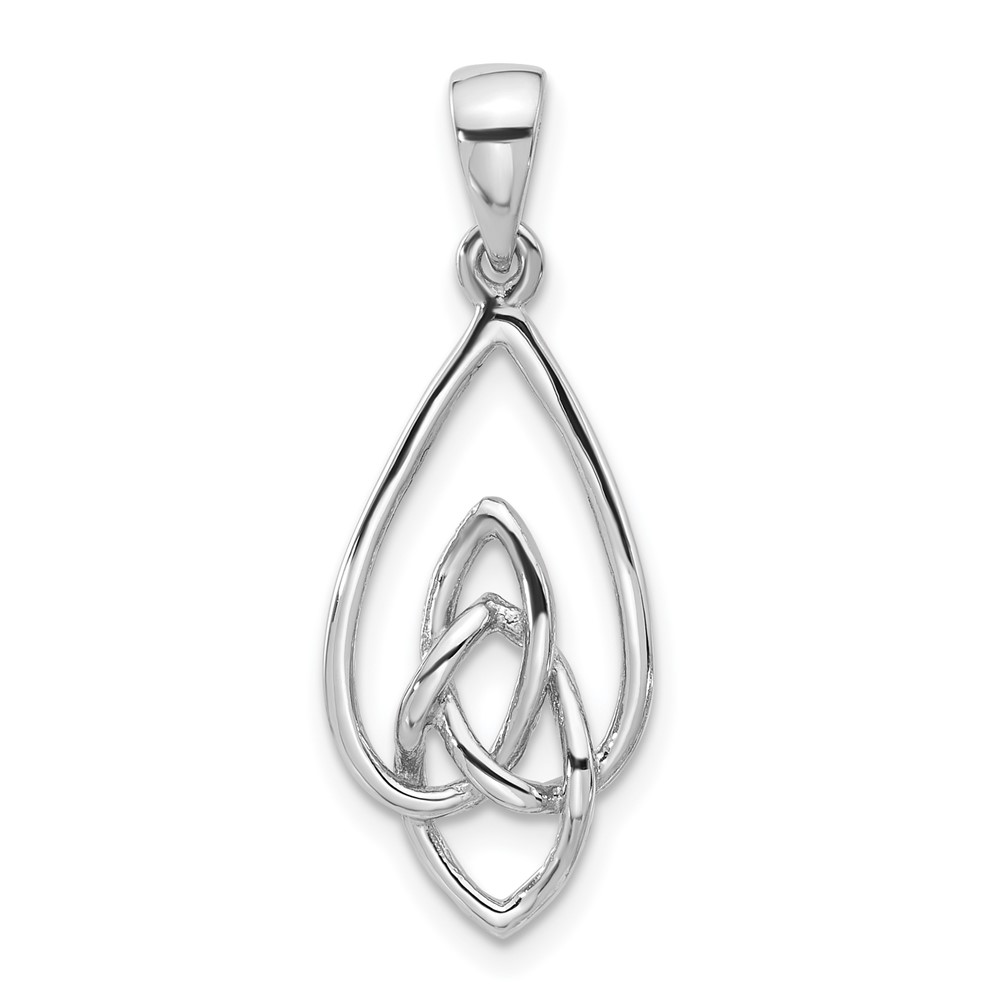 QC11354.jpg Sterling Silver Rhodium-Plated Polished Celtic Knot Pendant - Image 1
