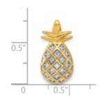 Pure Fire Sterling Silver Gold-tone CZ Pineapple Pendant - Image 4