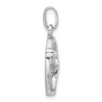 Sterling Silver Rhodium-plated CZ Pretzel Pendant - Image 2