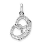 Sterling Silver Rhodium-plated CZ Pretzel Pendant - Image 3