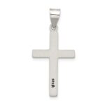 Sterling Silver Antiqued Solid Textured Cross Pendant - Image 3