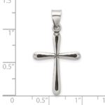 Sterling Silver Antiqued Solid Textured Cross Pendant - Image 4