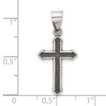 Sterling Silver Antiqued Textured Cross Pendant - Image 4
