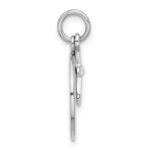 SS Rhodium-plated Circle Disk and Cross with Clear Crystal Pendant - Image 2