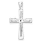 Sterling Silver Rhodium-plated Gold-tone CZ Crucifix Pendant - Image 3