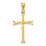 Sterling Silver Gold-tone CZ Latin Crucifix Cross Pendant - Image 3