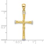 Sterling Silver Gold-tone CZ Latin Crucifix Cross Pendant - Image 4