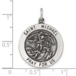 Sterling Silver Solid Antiqued St Michael Pendant - Image 4