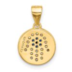 SS Gold-tone Black Rhodium CZ and Nano Crystal Hamsa Pendant - Image 3
