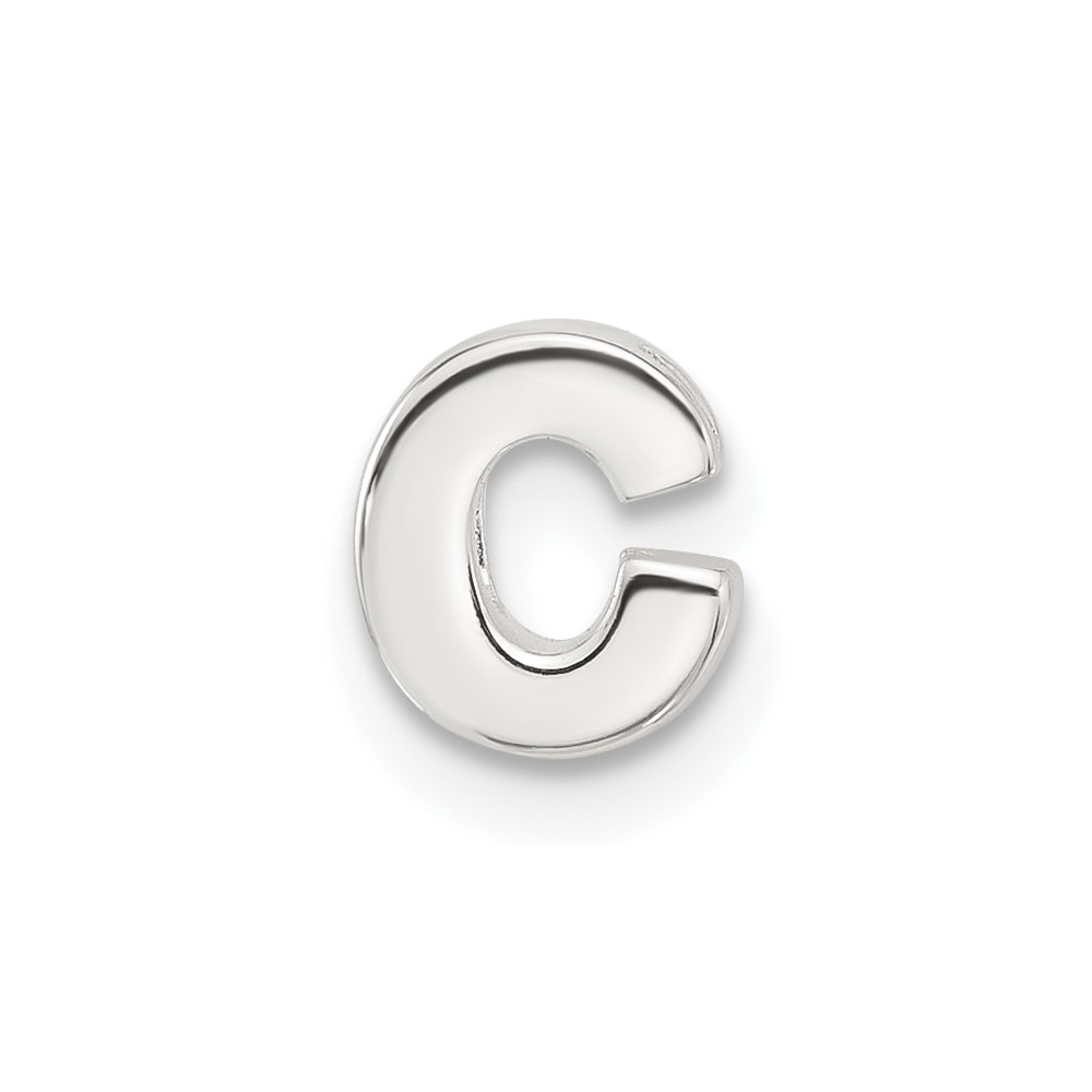 QC11488C.jpg Sterling Silver E-coated Letter C Slide Charm - Image 1