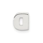 Sterling Silver E-coated Letter D Slide Charm - Image 3