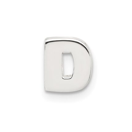 Sterling Silver E-coated Letter D Slide Charm