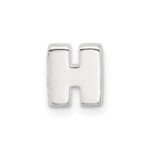 Sterling Silver E-coated Letter H Slide Charm - Image 3