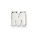 Sterling Silver E-coated Letter M Slide Charm