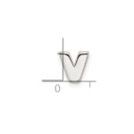 Sterling Silver E-coated Letter V Slide Charm - Image 4