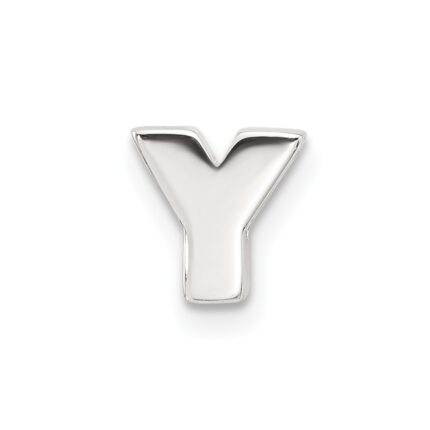 Sterling Silver E-coated Letter Y Slide Charm