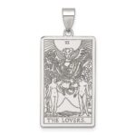 Sterling Silver The Lovers Tarot Card Pendant