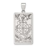 Sterling Silver Wheel of Fortune Tarot Card Pendant