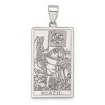 Sterling Silver Death Tarot Card Pendant