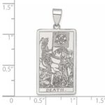 Sterling Silver Death Tarot Card Pendant - Image 4