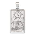 Sterling Silver The Moon Tarot Card Pendant