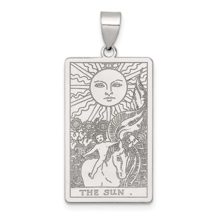 Sterling Silver The Sun Tarot Card Pendant
