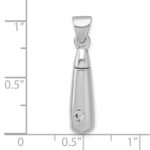 Sterling Silver Rhodium-plated Polished CZ Ash Holder Pendant - Image 4