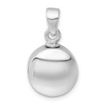 Sterling Silver Rhodium-plated Polished Sand Dollar Ash Holder Pendant - Image 3