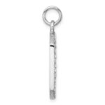 Sterling Silver Rhodium-plated Polished CZ Engraveable Dog Tag Pendant - Image 2